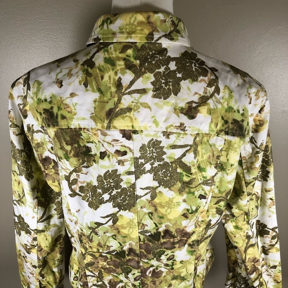 c.l.o.t.h.e.s. Floral Print Button Front Denim Jacket Size M - Picture 4 of 13